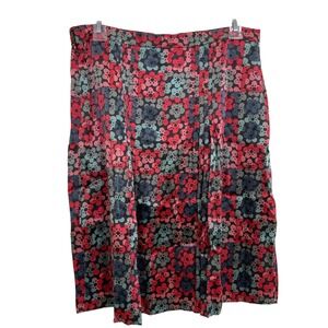 Marc Jacobs Women's Silk Floral Zipper Pleated Skirt Multicolor Size 4